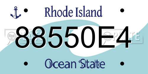 88550E4 Rhode Island License Plate