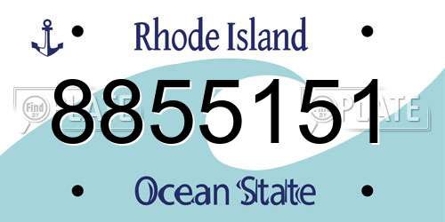 8855151 Rhode Island License Plate