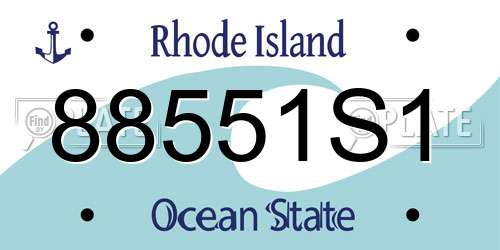 88551S1 Rhode Island License Plate