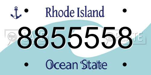 8855558 Rhode Island License Plate