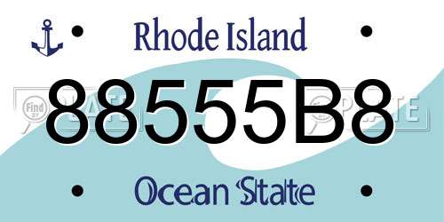 88555B8 Rhode Island License Plate