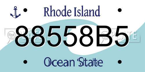 88558B5 Rhode Island License Plate