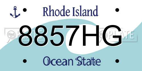 8857HG Rhode Island License Plate