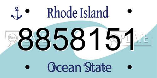 8858151 Rhode Island License Plate