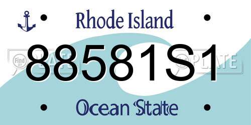 88581S1 Rhode Island License Plate