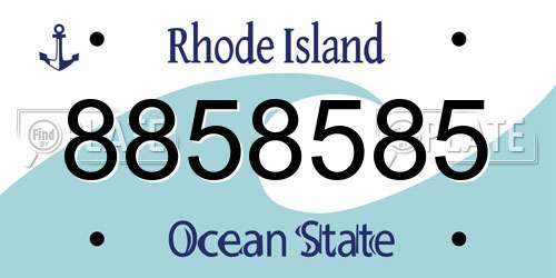 8858585 Rhode Island License Plate