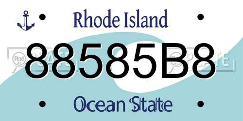 88585B8 Rhode Island License Plate