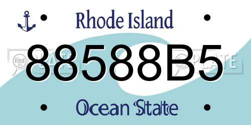 88588B5 Rhode Island License Plate