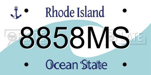 8858MS Rhode Island License Plate