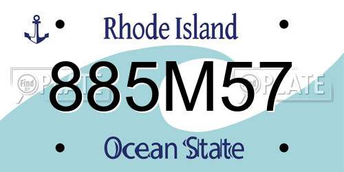 885M57 Rhode Island License Plate