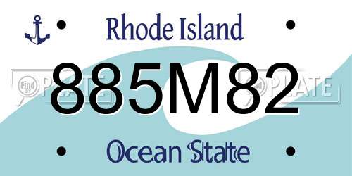 885M82 Rhode Island License Plate