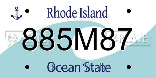 885M87 Rhode Island License Plate