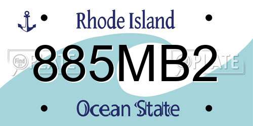 885MB2 Rhode Island License Plate