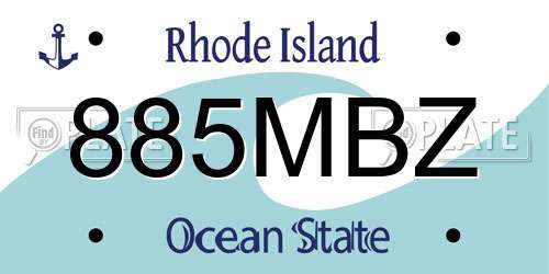 885MBZ Rhode Island License Plate