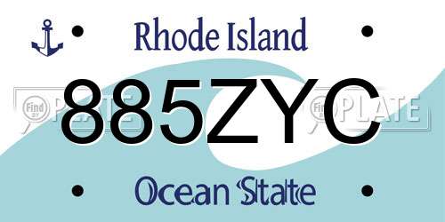 885ZYC Rhode Island License Plate
