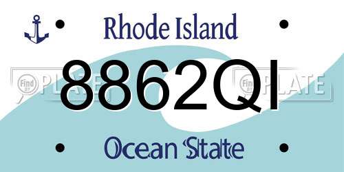 8862QI Rhode Island License Plate