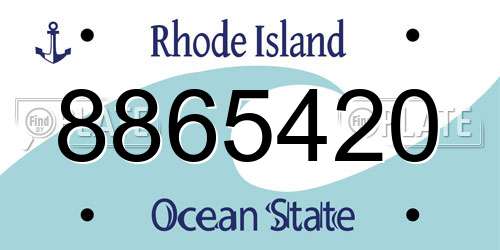 8865420 Rhode Island License Plate