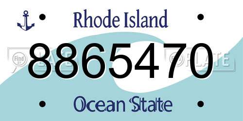 8865470 Rhode Island License Plate