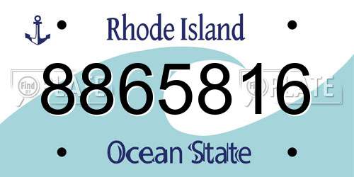 8865816 Rhode Island License Plate