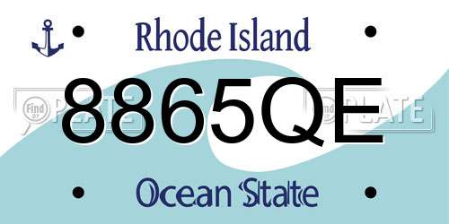 8865QE Rhode Island License Plate