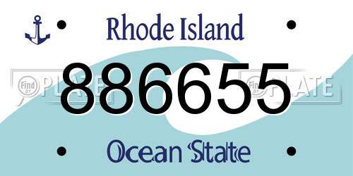 886655 Rhode Island License Plate