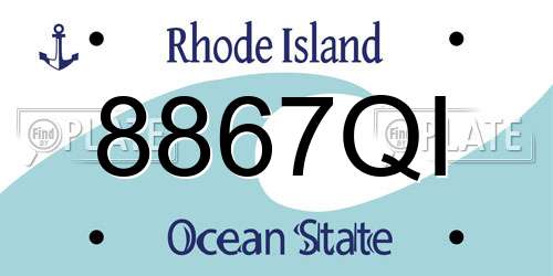 8867QI Rhode Island License Plate