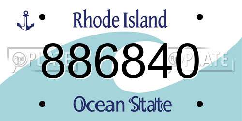 886840 Rhode Island License Plate
