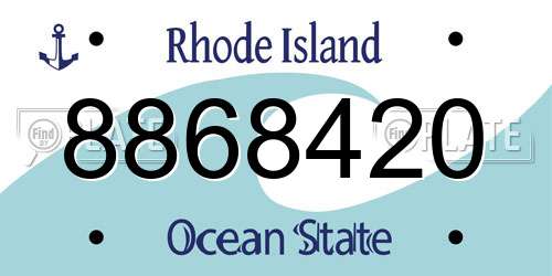 8868420 Rhode Island License Plate