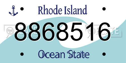 8868516 Rhode Island License Plate
