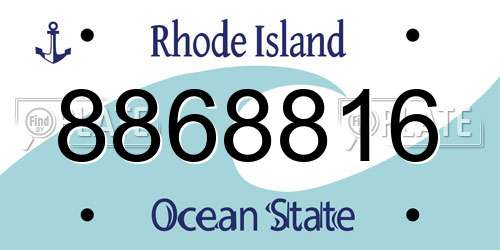 8868816 Rhode Island License Plate