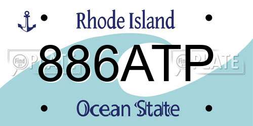 886ATP Rhode Island License Plate