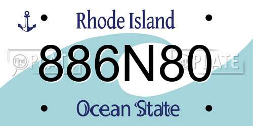 886N80 Rhode Island License Plate