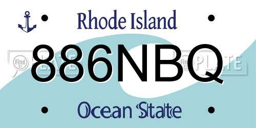 886NBQ Rhode Island License Plate