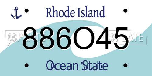 886O45 Rhode Island License Plate
