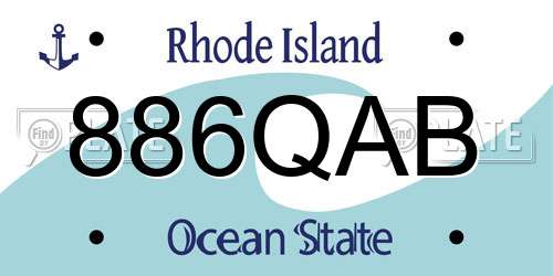 886QAB Rhode Island License Plate