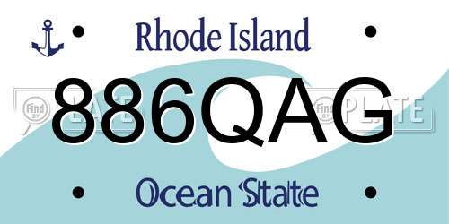 886QAG Rhode Island License Plate