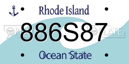 886S87 Rhode Island License Plate