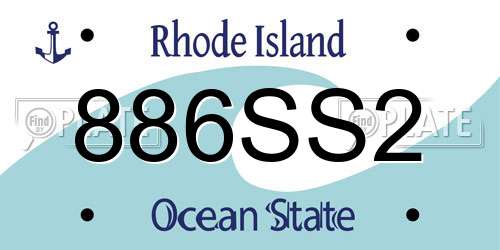 886SS2 Rhode Island License Plate