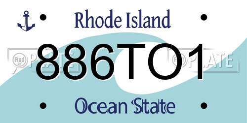 886TO1 Rhode Island License Plate
