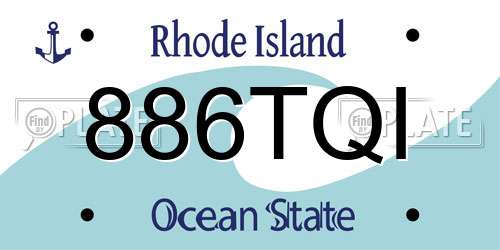 886TQI Rhode Island License Plate