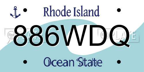 886WDQ Rhode Island License Plate