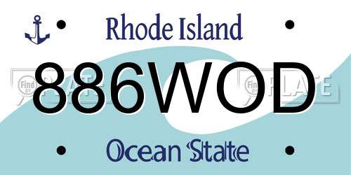 886WOD Rhode Island License Plate