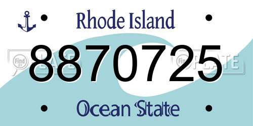 8870725 Rhode Island License Plate