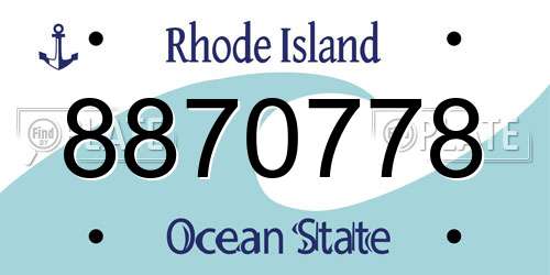 8870778 Rhode Island License Plate