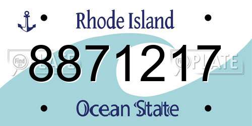 8871217 Rhode Island License Plate
