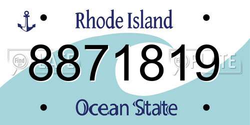 8871819 Rhode Island License Plate