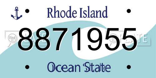 8871955 Rhode Island License Plate