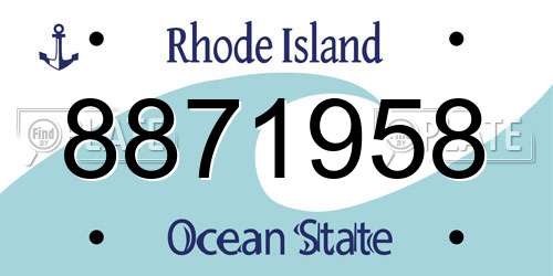 8871958 Rhode Island License Plate