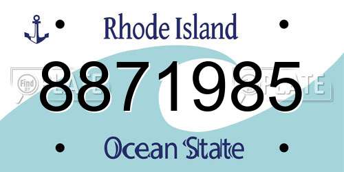 8871985 Rhode Island License Plate