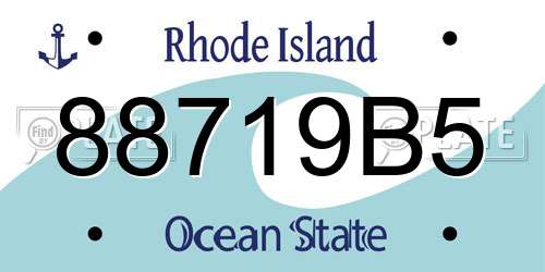 88719B5 Rhode Island License Plate